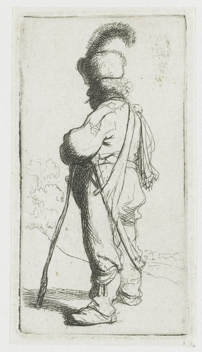 Keppiin nojaava puolalainen tekijältä Rembrandt van Rijn