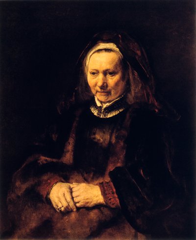Vanhan naisen muotokuva, 1600-luku tekijältä Rembrandt van Rijn