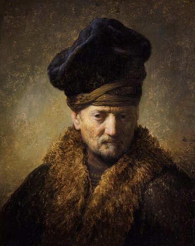 Muotokuva vanhasta miehestä turkishatulla, 1630 tekijältä Rembrandt van Rijn