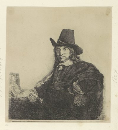 Muotokuva schilder Jan Asselijn Kokoelma kahdeksankymmentäviisi alkuperäistä vedosta (sarjan nimi) tekijältä Rembrandt van Rijn