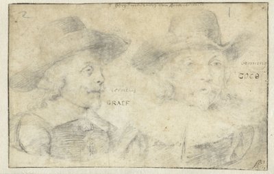 Cornelis de Graeffin ja Frans Banningh Cocqin muotokuvia tekijältä Rembrandt van Rijn