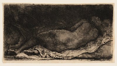 Makaava nainen alaston tekijältä Rembrandt van Rijn