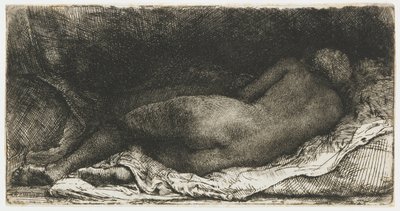 Makaava nainen alaston tekijältä Rembrandt van Rijn