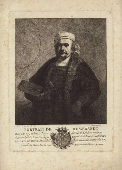 Rembrandt, hollantilaisen taidemaalarin ja kaivertajan omakuva tekijältä Rembrandt van Rijn