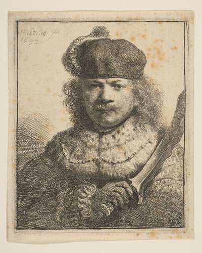 Rembrandt korotetun sapelin kanssa, 1634. tekijältä Rembrandt van Rijn