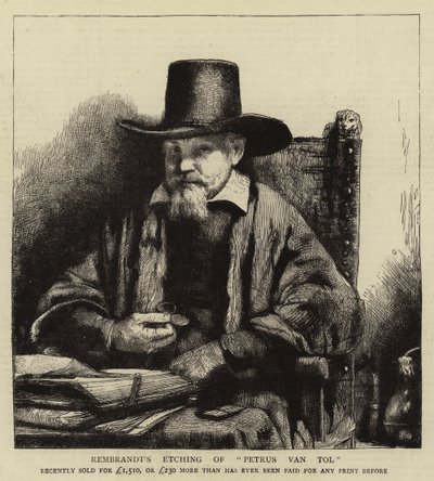 Rembrandtin etsaus Petrus van Tolista tekijältä Rembrandt van Rijn