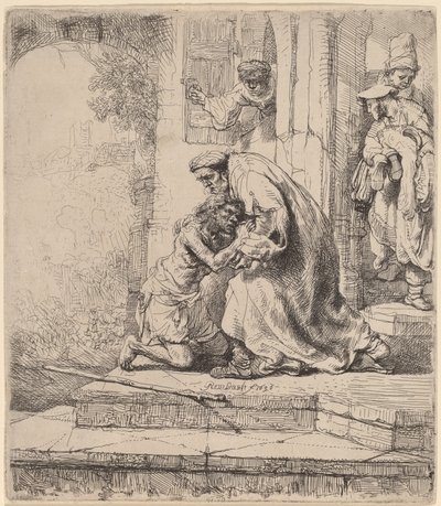 Tuhlaajapojan paluu tekijältä Rembrandt van Rijn