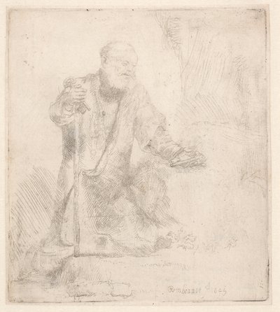 Pyhä Pietari katumuksessa tekijältä Rembrandt van Rijn