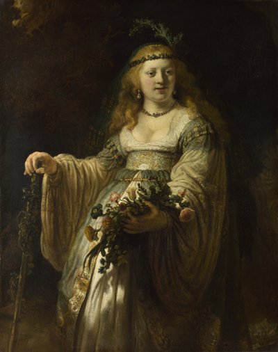 Saskia van Uylenburgh arkadialaisessa asussa, 1635 tekijältä Rembrandt van Rijn