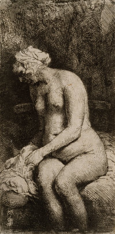 Istuva alaston tekijältä Rembrandt van Rijn