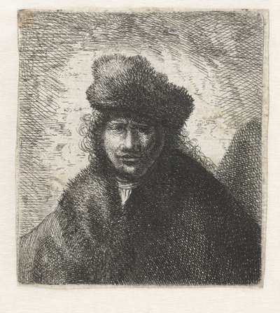 Omakuva vinossa turkislakissa: Rintakuva, n. 1631. tekijältä Rembrandt van Rijn