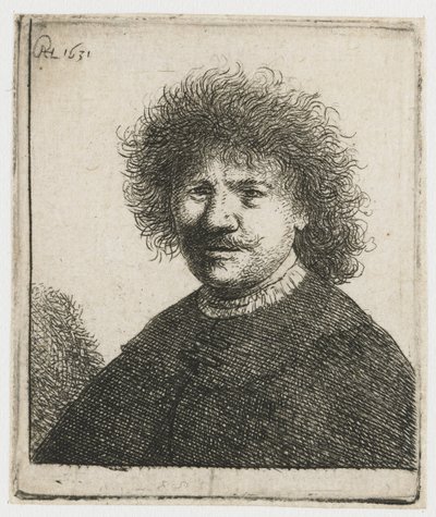 Omakuva viitassa, jossa laskeutuva kaulus: rintakuva tekijältä Rembrandt van Rijn