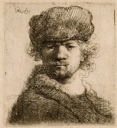 Omakuva raskaassa turkislakissa: rintakuva, 1631. tekijältä Rembrandt van Rijn