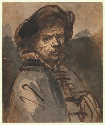 Omakuva, 1635-40 (kynä ja ruskea muste) tekijältä Rembrandt van Rijn