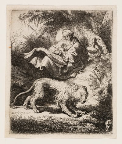 St. Jerome Reading tekijältä Rembrandt van Rijn