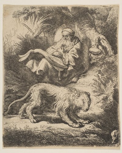 St. Jerome Reading, 1634. tekijältä Rembrandt van Rijn
