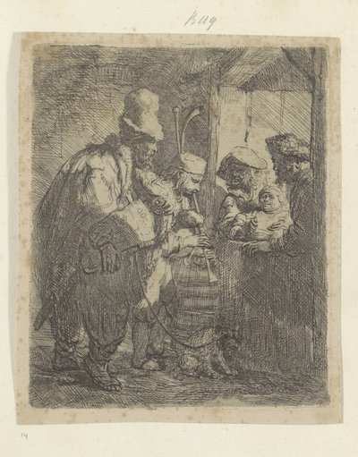 Straatmuzikanten Kokoelma kahdeksankymmentäviisi alkuperäistä vedosta (sarjan nimi) tekijältä Rembrandt van Rijn