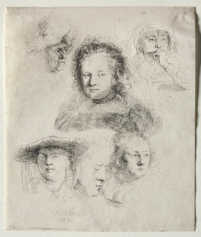 Saskian päällikön ja muiden opintoja, 1636. tekijältä Rembrandt van Rijn