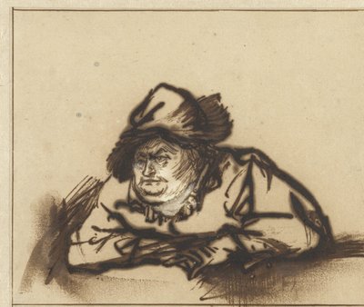 Näyttelijä Willem Bartholsz Ruyter talonpojana Näyttelijä Willem Bartholsz Ruyter talonpojana tekijältä Rembrandt van Rijn