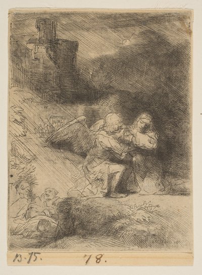Agony in the Garden, n. 1652. tekijältä Rembrandt van Rijn