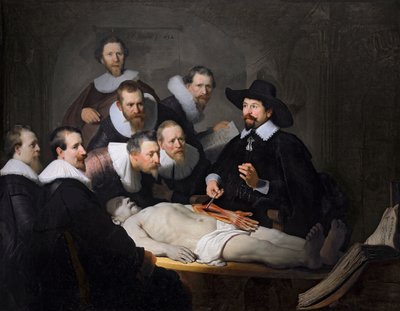 Tohtori Nicolaes Tulpin anatomian oppitunti, 1632 tekijältä Rembrandt van Rijn