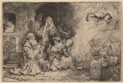 Enkeli lähtee Tobian perheen luota tekijältä Rembrandt van Rijn