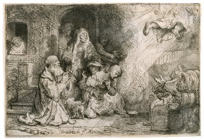 Enkeli lähtemässä Tobiaksen perheestä, 1641 tekijältä Rembrandt van Rijn