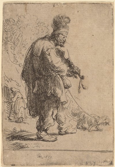 Sokea viulunsoittaja tekijältä Rembrandt van Rijn