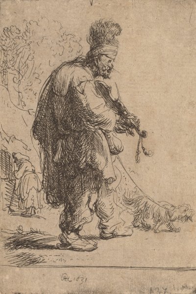 Sokea viulunsoittaja, 1631. tekijältä Rembrandt van Rijn
