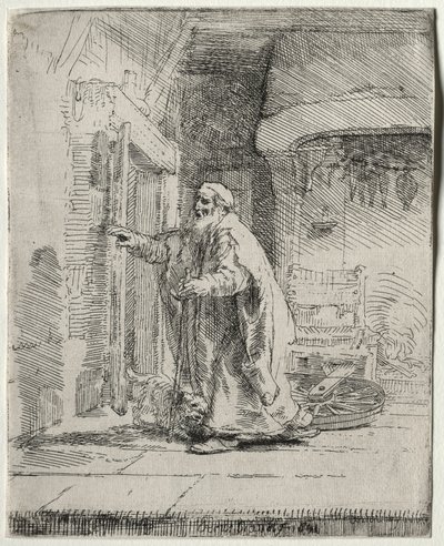 Tobitin sokeus: Isompi levy, 1651. tekijältä Rembrandt van Rijn