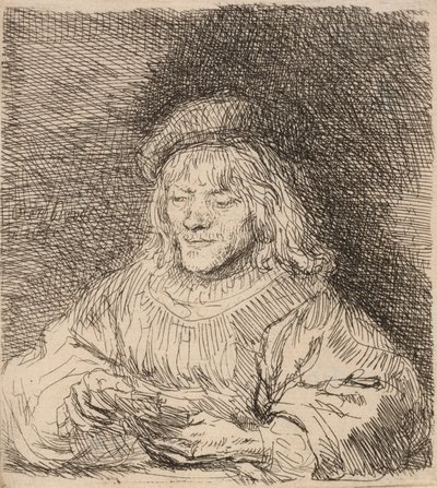 Kortinpelaaja, 1641. tekijältä Rembrandt van Rijn