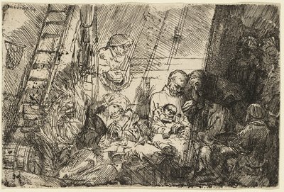 Ympärileikkaus tallissa tekijältä Rembrandt van Rijn