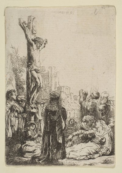 Ristiinnaulitseminen: Pieni lautanen, n. 1635. tekijältä Rembrandt van Rijn