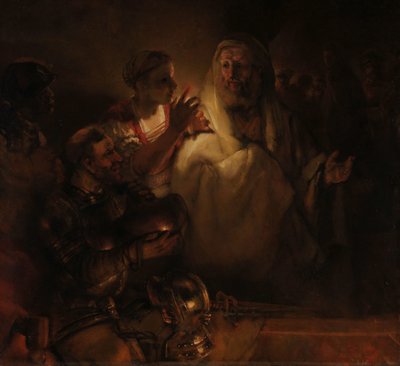 Pyhän Pietarin kieltäminen tekijältä Rembrandt van Rijn