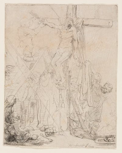 Laskeutuminen ristiltä: Luonnos tekijältä Rembrandt van Rijn