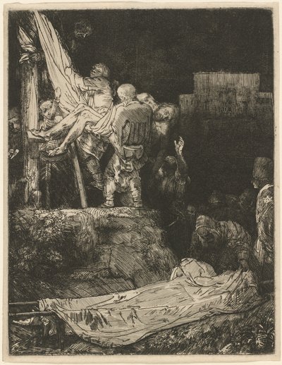 Laskeutuminen ristiltä soihdunvalossa tekijältä Rembrandt van Rijn
