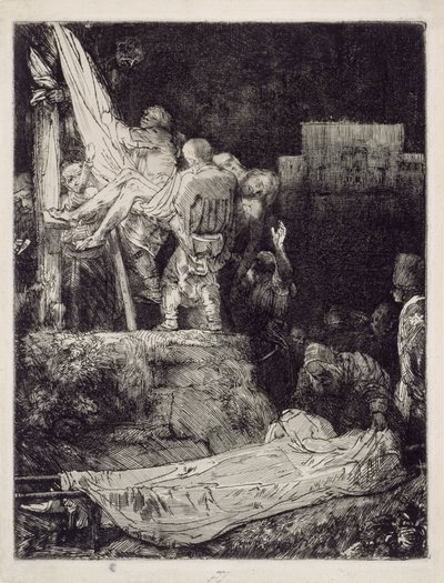”Ristin alaslasku” soihtujen valossa tekijältä Rembrandt van Rijn