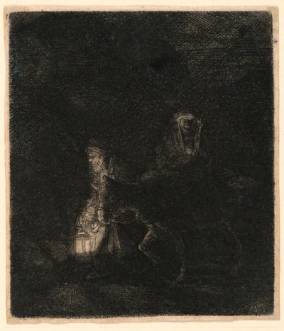 Lento Egyptiin: Night Piece tekijältä Rembrandt van Rijn