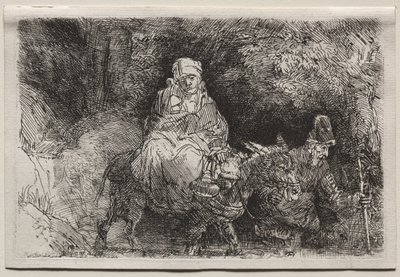 Lento Egyptiin: Puron ylittäminen, 1654. tekijältä Rembrandt van Rijn
