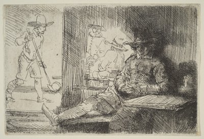 Golf-pelaaja, 1654. tekijältä Rembrandt van Rijn