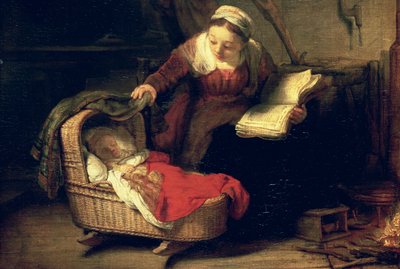 Pyhä perhe, n. 1645 (yksityiskohta 38052) tekijältä Rembrandt van Rijn