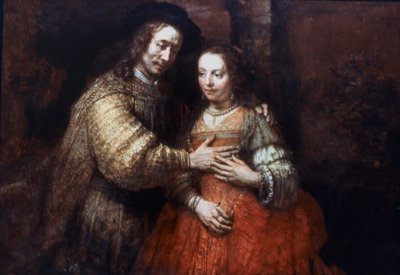 Juutalainen morsian, rakastava pariskunta, 1667 tekijältä Rembrandt van Rijn