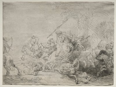 Suuri leijonan metsästys tekijältä Rembrandt van Rijn