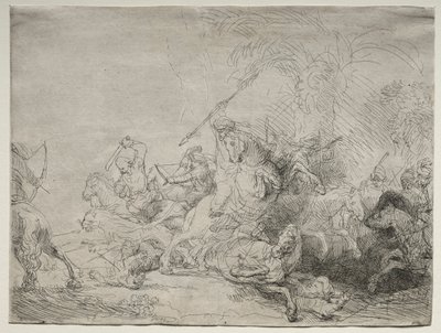 Suuri leijonametsästys, 1641. tekijältä Rembrandt van Rijn