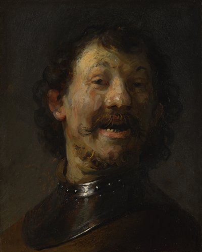 Naurava mies, n. 1629-1630 (öljy kuparille paneelissa) tekijältä Rembrandt van Rijn