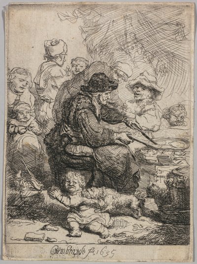 Pannukakkunainen, 1635. tekijältä Rembrandt van Rijn