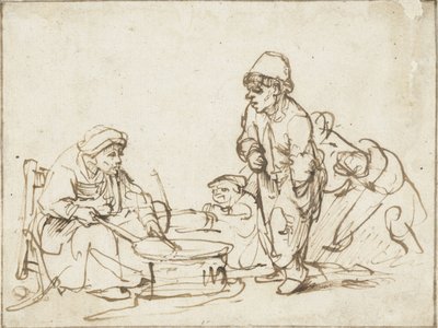 Pannukakkunainen, n. 1635. tekijältä Rembrandt van Rijn
