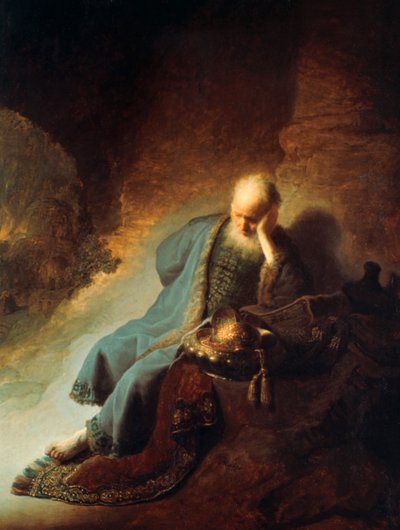 Profeetta Jeremia suree Jerusalemin tuhoa, 1630 tekijältä Rembrandt van Rijn