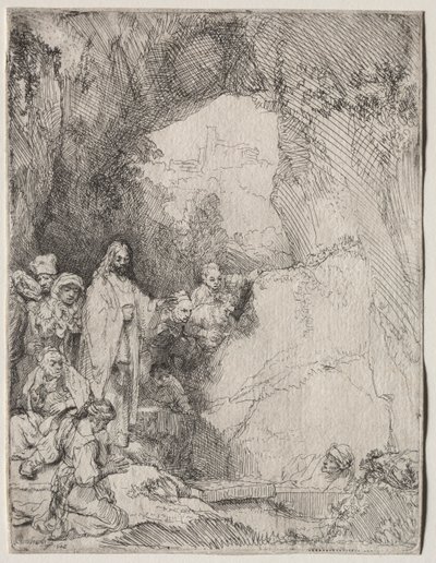 Lasaruksen herättäminen: Pieni lautanen, 1642. tekijältä Rembrandt van Rijn