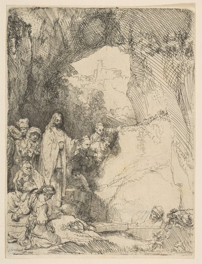 Lasaruksen ylösnousemus, pieni levy, 1642. tekijältä Rembrandt van Rijn
